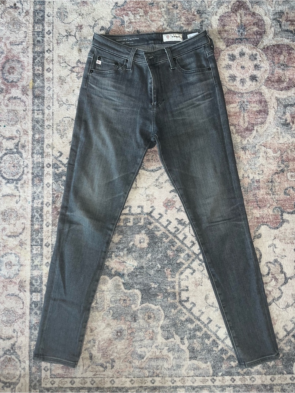 Ag Adriano Goldschmied Light Gray High-Rise Skinny Jeans